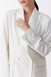Ivory Double Breasted Tuxedo Jacket
