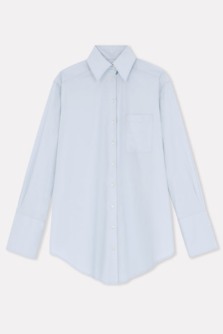 Baby Blue Oversized Tailored Organic Poplin Shirt