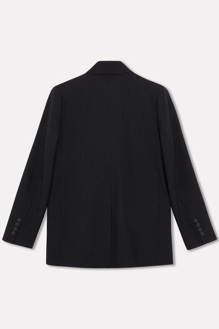 Black Wool Double Breasted Jacket