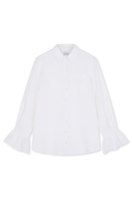 Linen Floaty Smocked Cuff Shirt